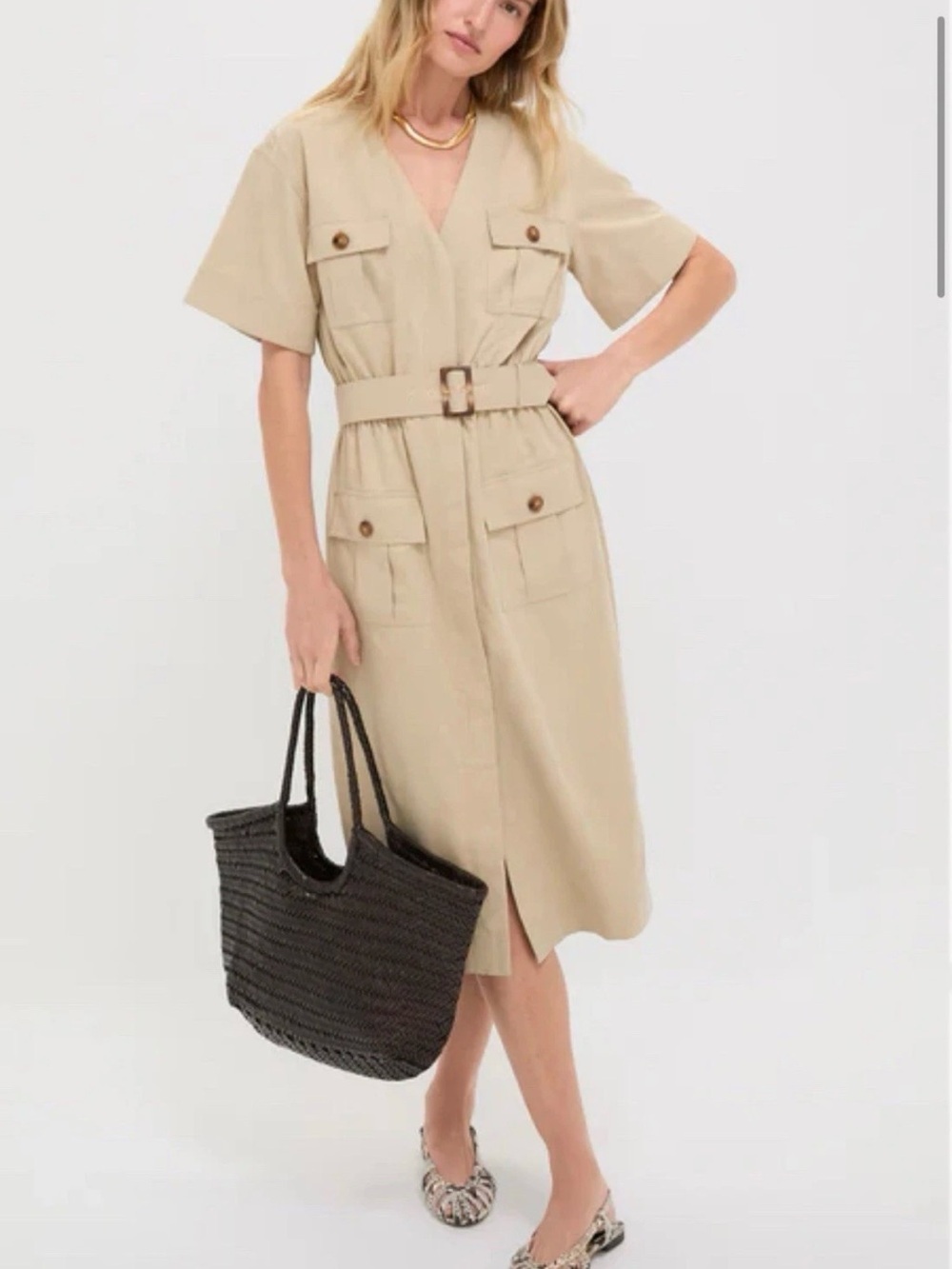 Tuckernuck Fawn Twill Carine Dress $248 NWT XXS 2XS